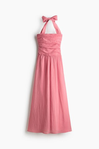 H & M - Gathered Halterneck Dress - Pink | H&M (US + CA)