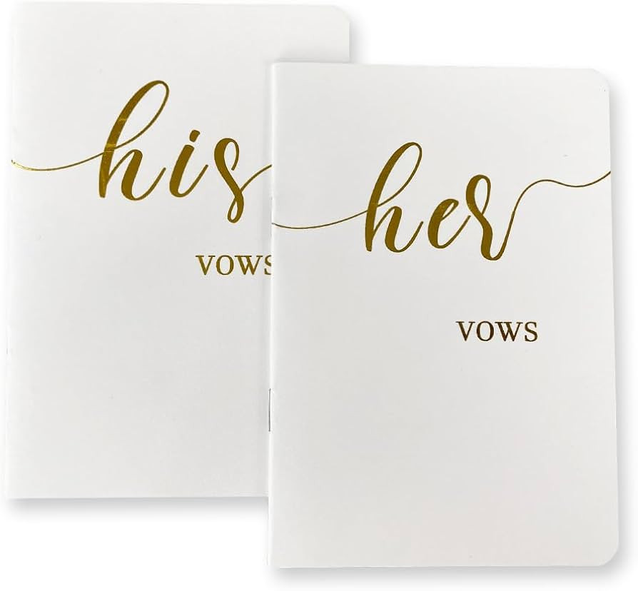 HANVOWS Wedding Vow Books for His and Hers,Gift Set of 2 with Gold Foil Lettering Perfect Wedding... | Amazon (US)