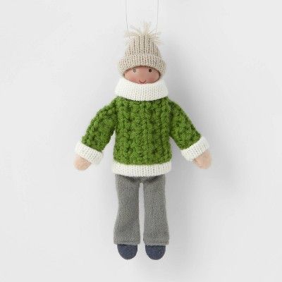 Snowkid with Green Sweater and White Hat Christmas Tree Ornament - Wondershop™ | Target