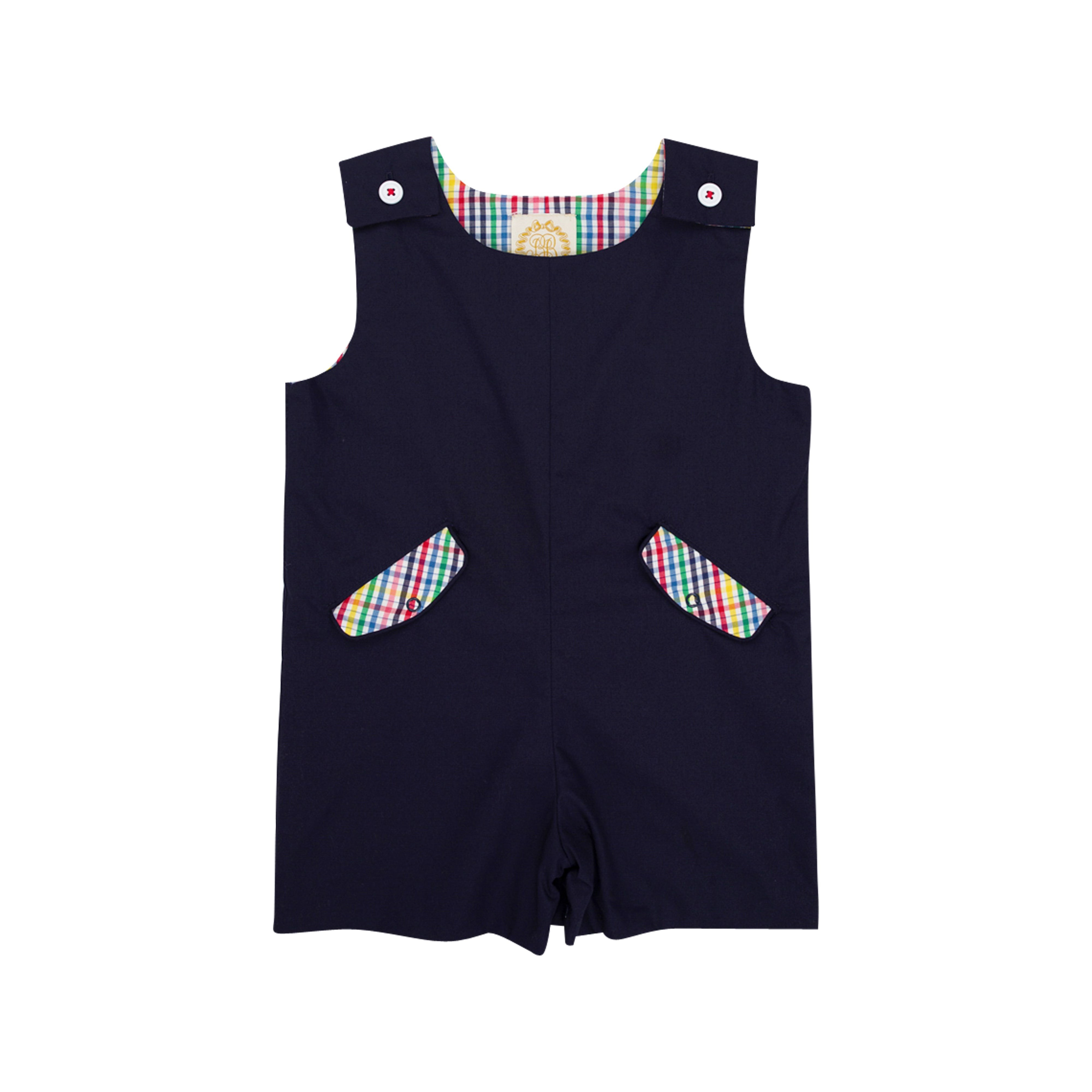 Prescott Pocket Jon Jon - Nantucket Navy with Paint Set Plaid | The Beaufort Bonnet Company