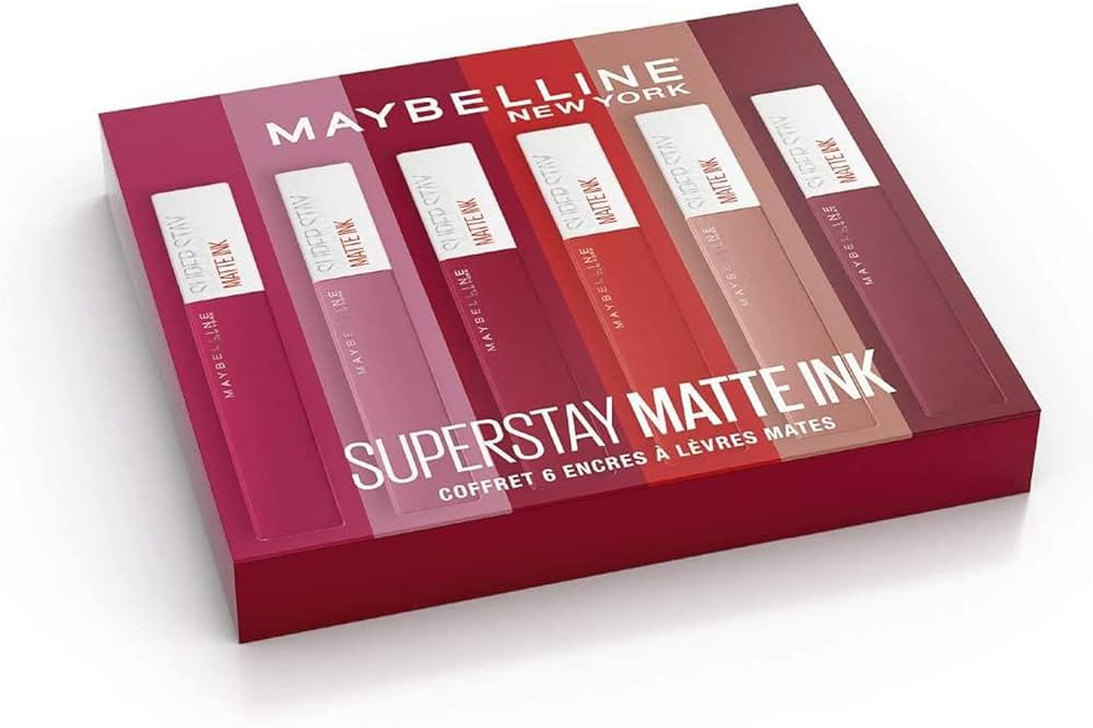 Maybelline New York - Coffret de 6 Rouges à Lèvres Liquides Longue Tenue - Superstay Matte Ink... | Amazon (FR)