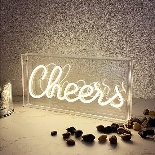 Amazon.com: Cheers Neon Sign for Wall and Desk Decor, Powered by USB 3D Art Neon Light, Warm Whit... | Amazon (US)