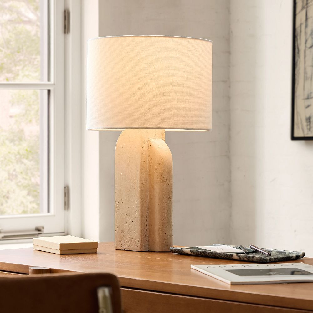 Averie Travertine Table Lamp | West Elm (US)