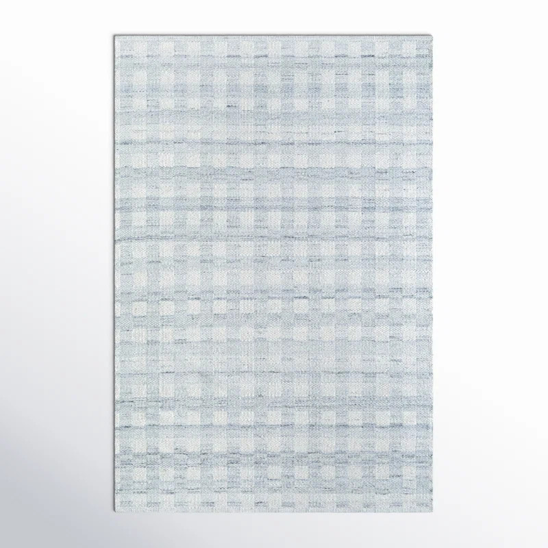 Lavande Plaid Wool Area Rug in Gray | Wayfair North America