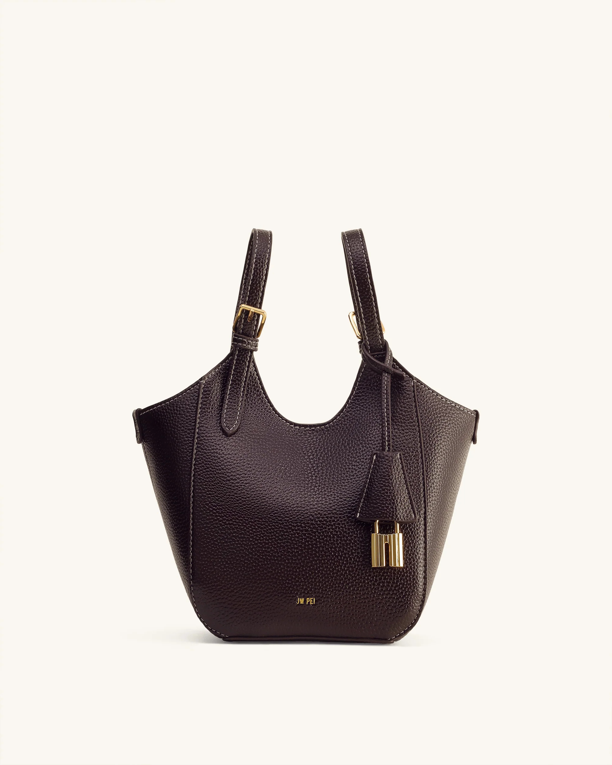 Ines Padlock Tote Bag - Dark Brown | JW PEI US