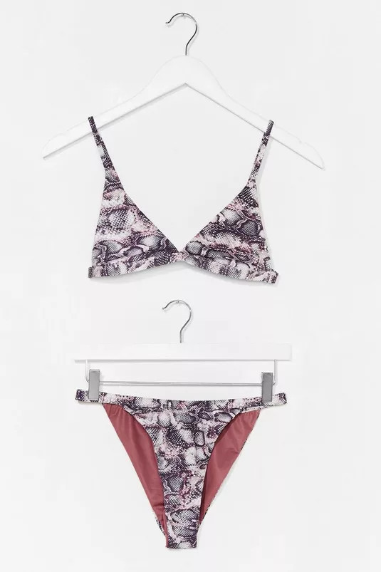 Snake Print Triangle Bikini Set | Nasty Gal (US)