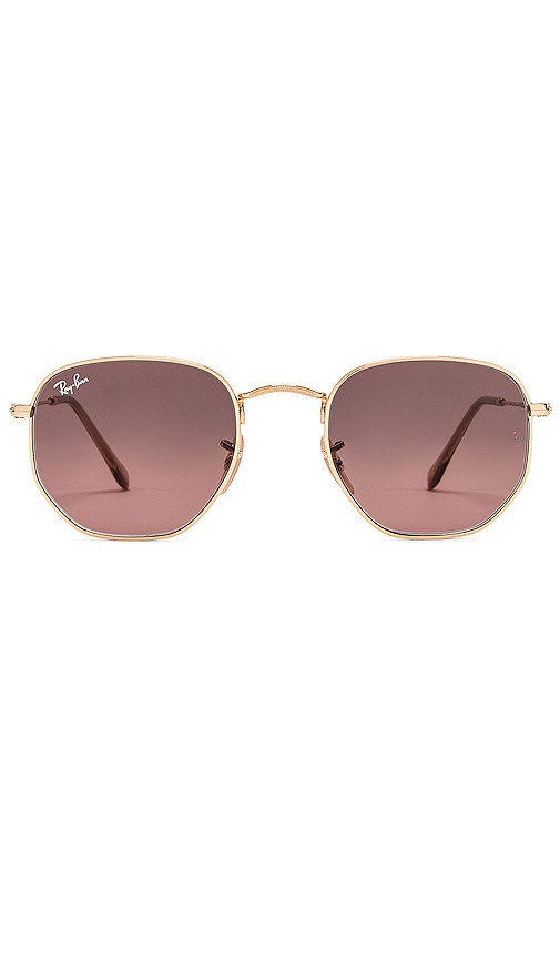 Ray-Ban Hexagonal Flat in Metallic Gold. | Revolve Clothing (Global)