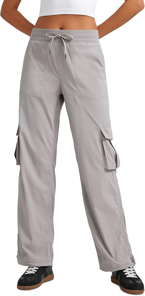 CRZ YOGA Lightweight Cargo Casual Pants for Women 30" - Ruched Straight Leg Travel Athletic Hikin... | Amazon (US)