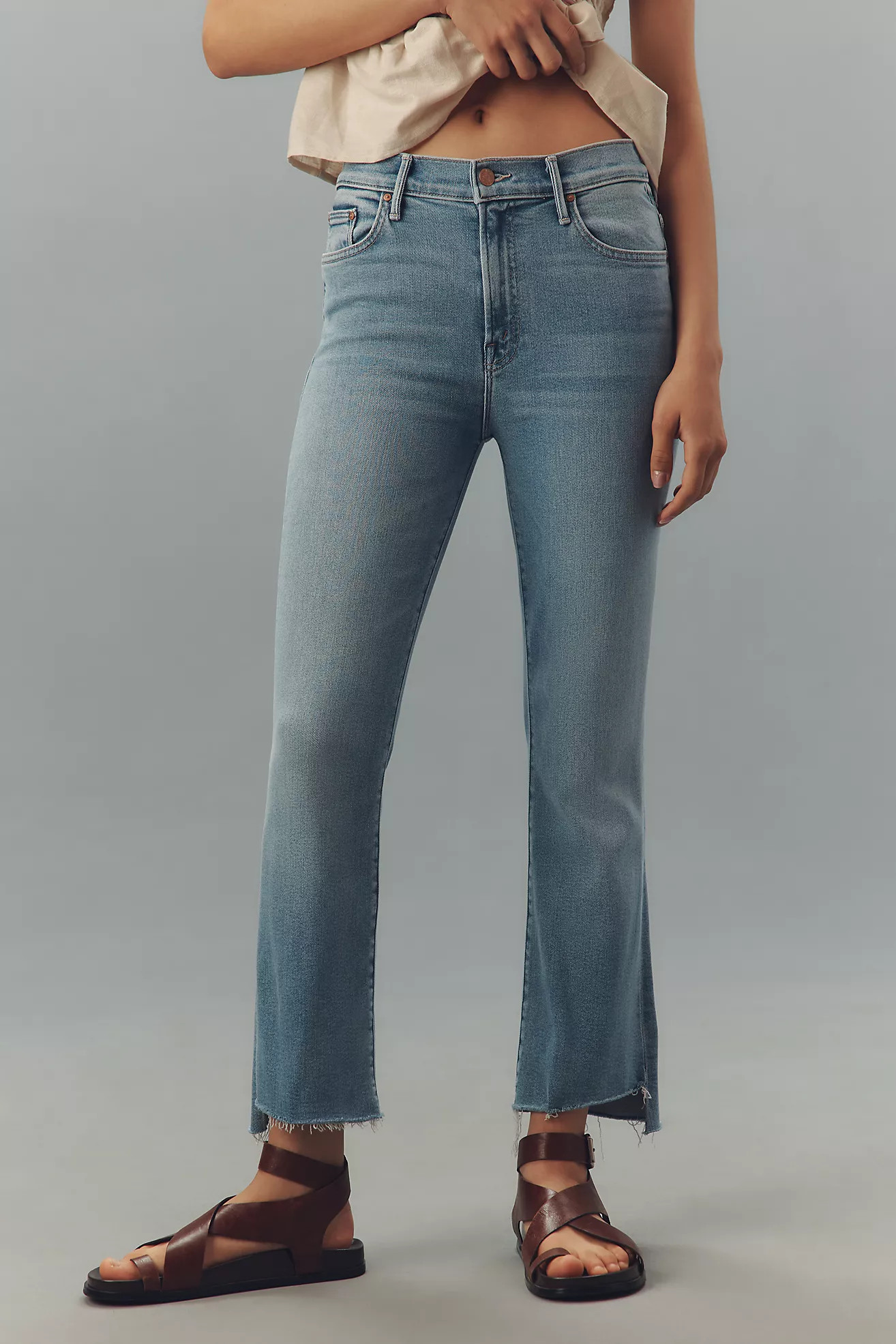 MOTHER The Insider Crop Step Fray Jeans | Anthropologie (US)