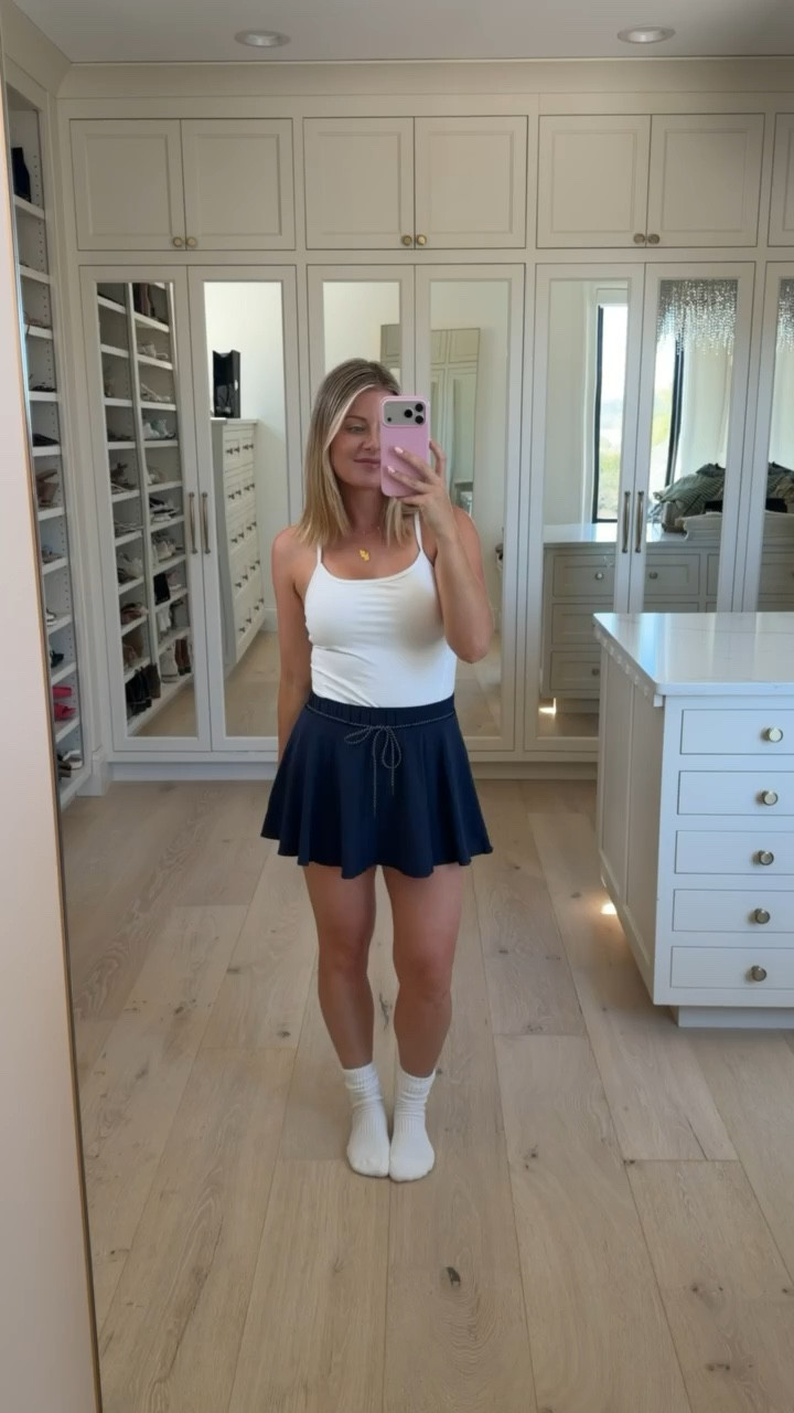 Spring/summer new aerie pieces im loving! This built in bra tank is amazing! I have in also in navy. I’m also obsessed with this skirt with built in shorts, I’ll be living in these all summer✨ wearing a small in both the skirt & top! 




spring outfits 2026, vacation outfits beach, summer outfits, girls trips, spring break, comfy outfits 