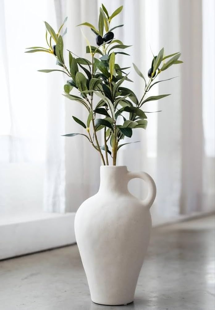 Laurel&Vine Decor Matte Textured Vase - with Olive Branches for Vases - 22 Inches Tall - Medium S... | Amazon (US)
