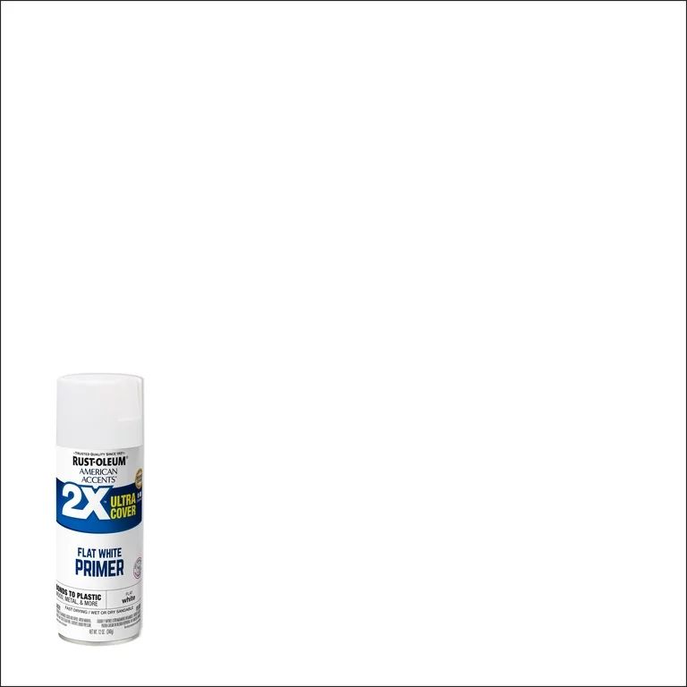 White Primer, Rust-Oleum American Accents 2X Ultra Cover Flat Spray Paint- 12 oz - Walmart.com | Walmart (US)