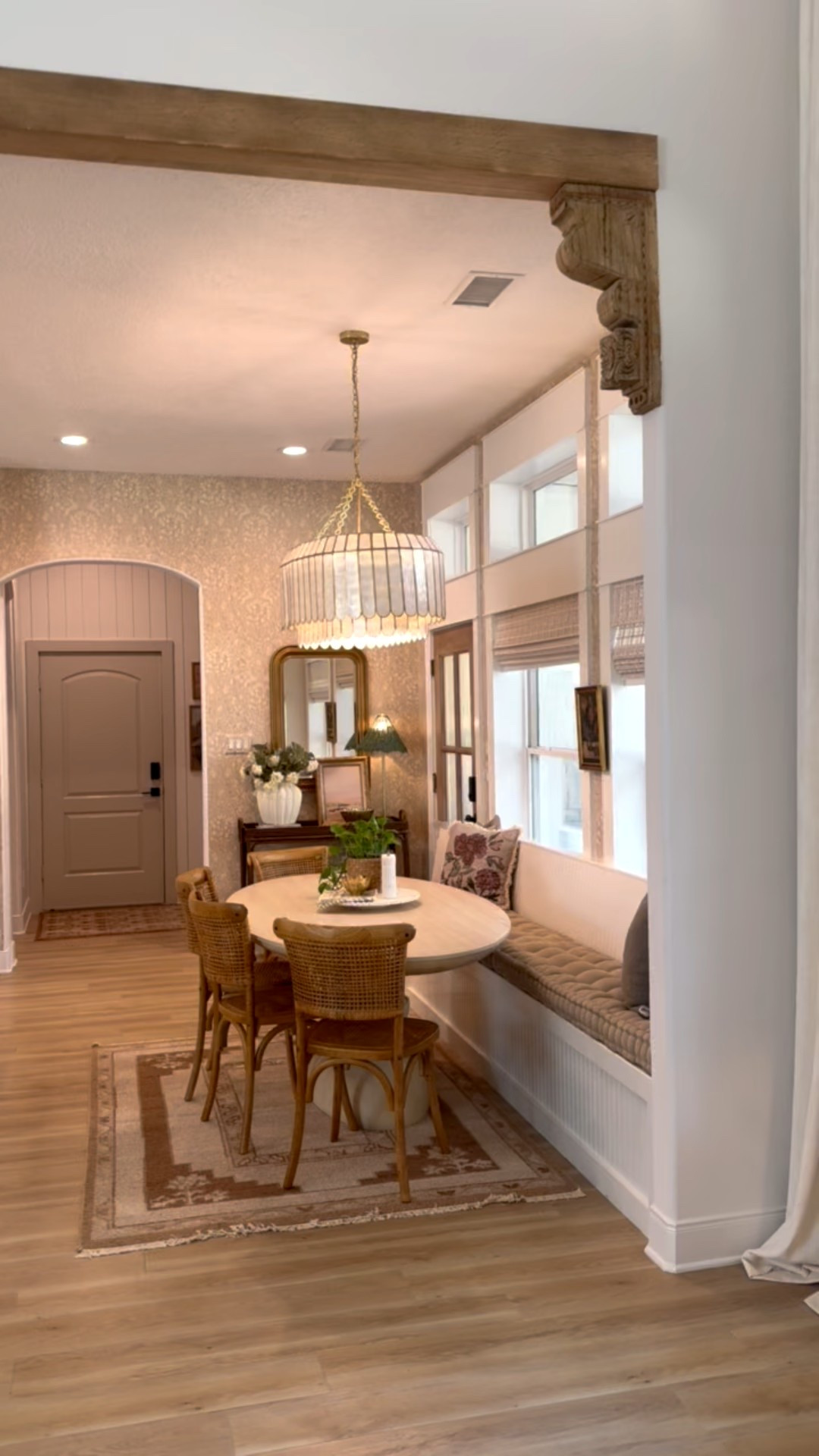 Cozy kitchen corner! 

THEBLOOMINGNEST kitchen table chairs lighting decor 

#LTKHome #LTKSeasonal