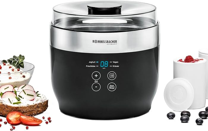 ROMMELSBACHER Joghurt- und Frischkäsebereiter JG 80 "Jona", inkl. 4 Keramik Portionsbecher à 12... | Amazon (DE)