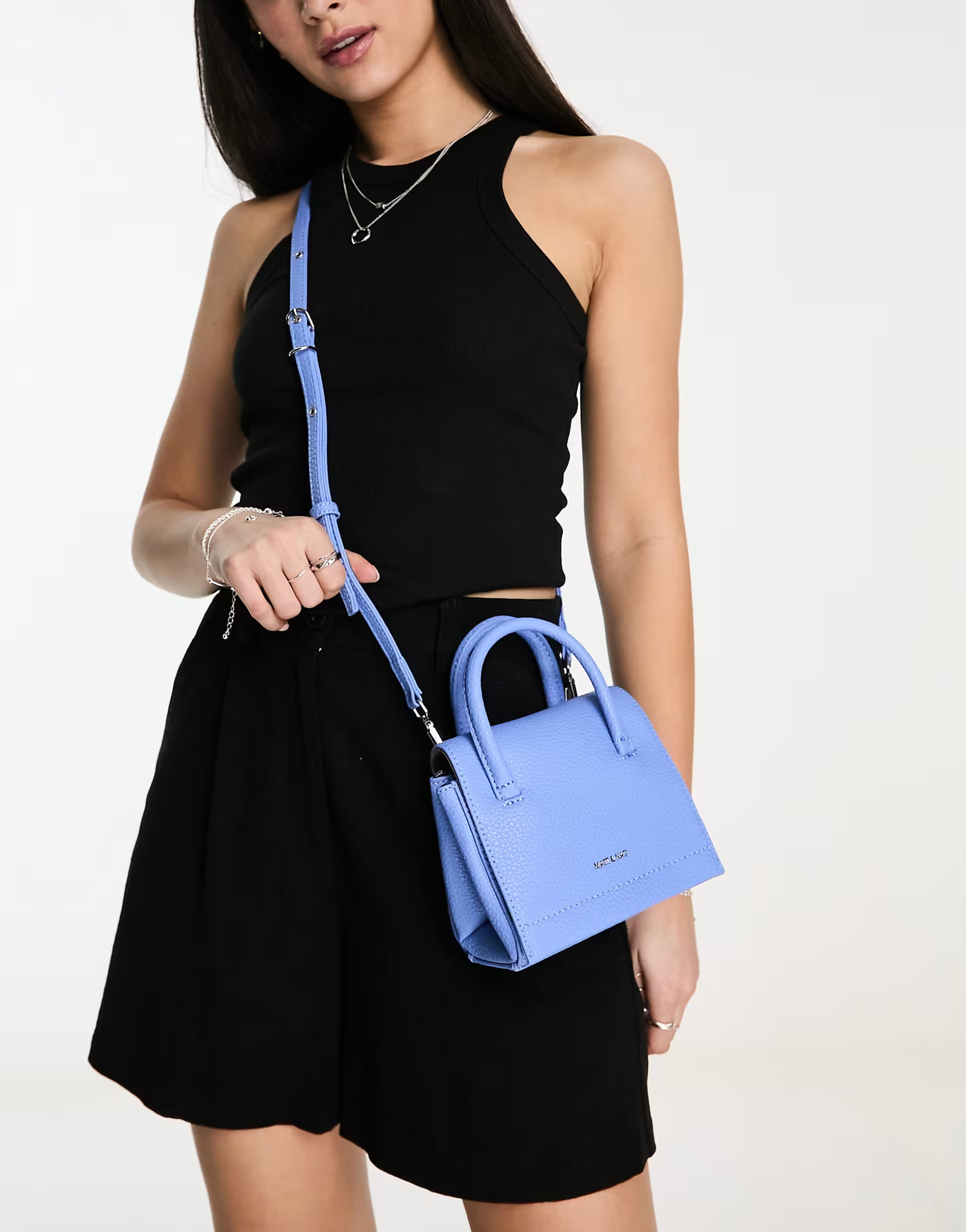 Matt & Nat adel vegan micro tote bag in blue | ASOS (Global)