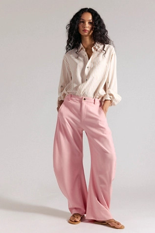Spotlight Pinstripe Barrel Trousers | Free People (Global - UK&FR Excluded)