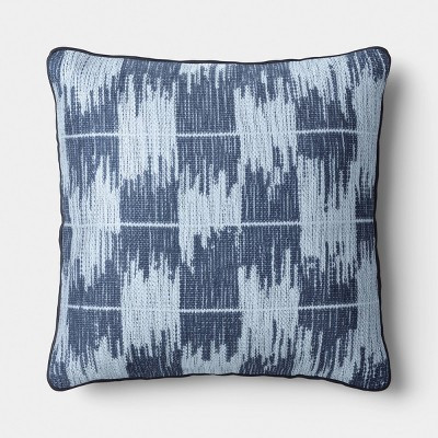 18"x18" Square Brushstroke Ikat Throw Pillow Blue - Threshold™ | Target