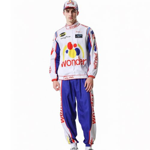 Syukakin Adult Ricky Bobby Racing Costume Hat Set Talladega Nights Costume Halloween Cosplay for Men (2XL) | Amazon (US)