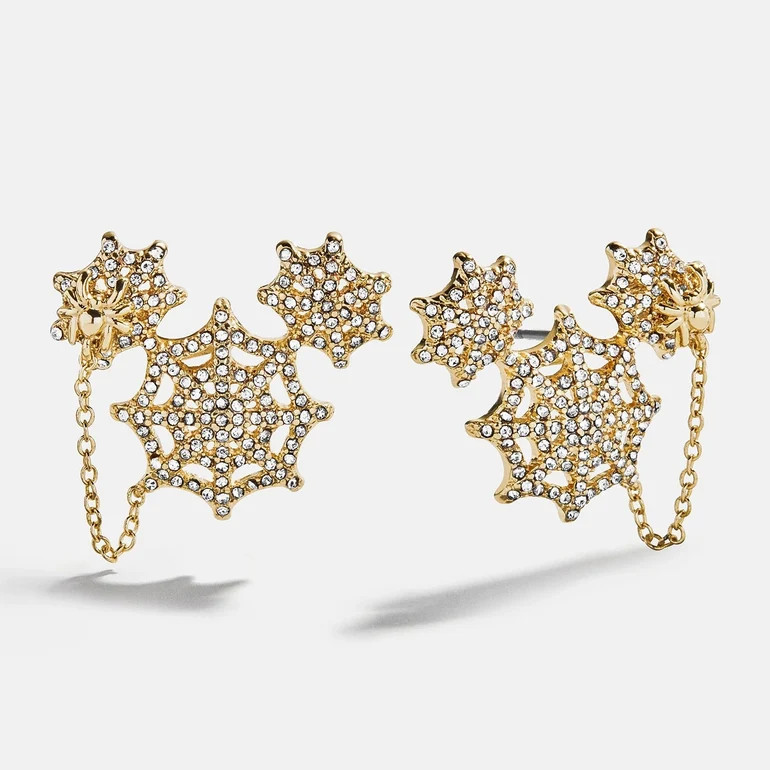 Disney Mickey Mouse Spider Web Earrings - Gold/Pav\u00e9 | BaubleBar