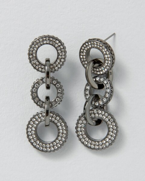 Hematite Rings Drop Earrings | White House Black Market