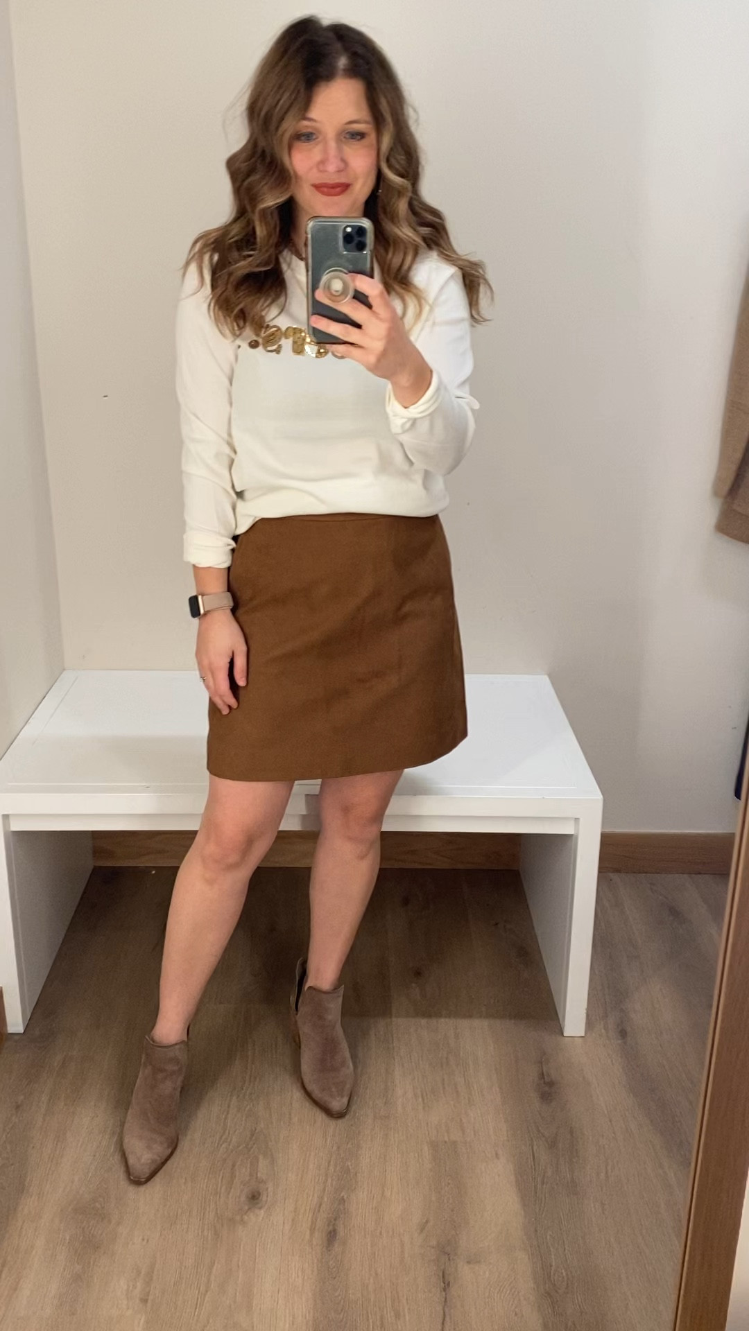 Faux suede clearance short skirt