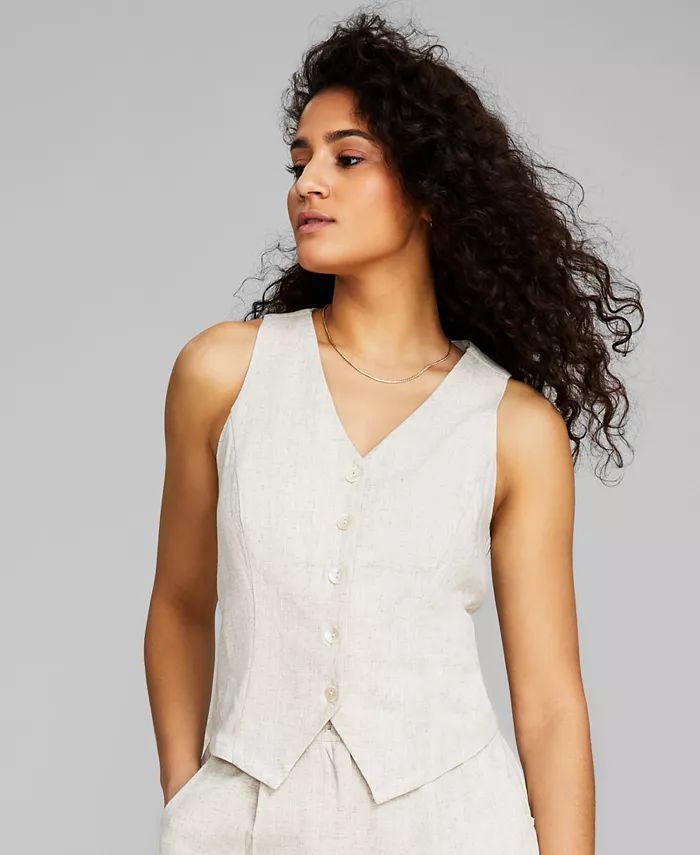 And Now This Women's Linen-Blend Vest, Created for Macy's - Macy's | Macy's