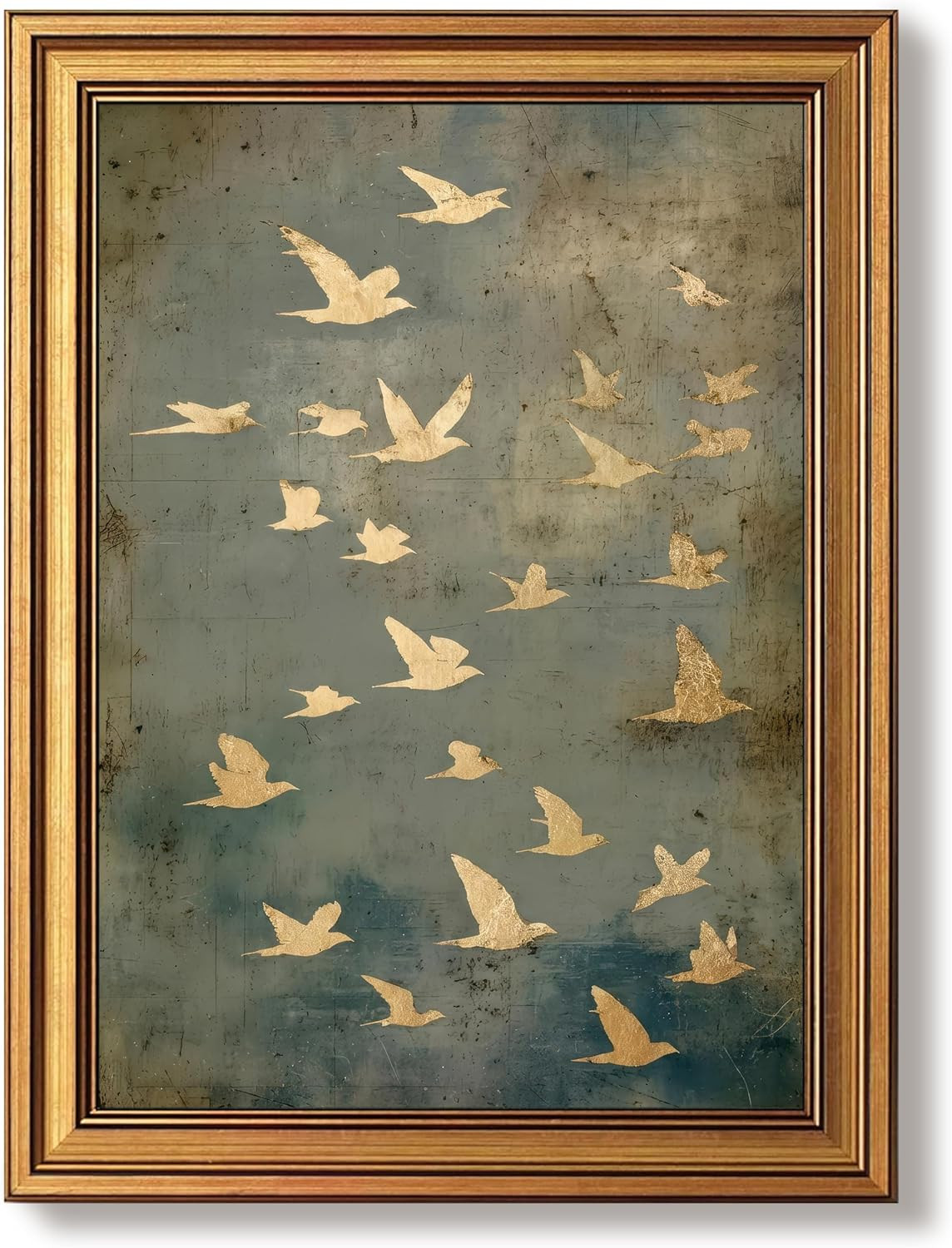 Vintage Gold Framed Wall Art Flying Bird Pictures Wall Decor 12x16 Inch | Amazon (US)