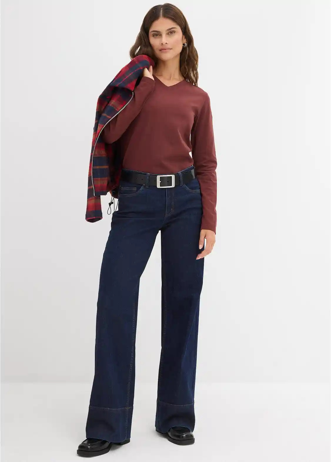 Wide-Leg-Jeans Mid Waist mit Bio Baumwolle - blau, Regulär | Bonprix DE
