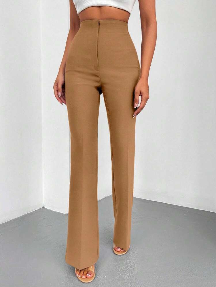 Pantalón camel cintura alta | SHEIN