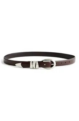 Triple Metal Keeper Leather Belt | Nordstrom Rack
