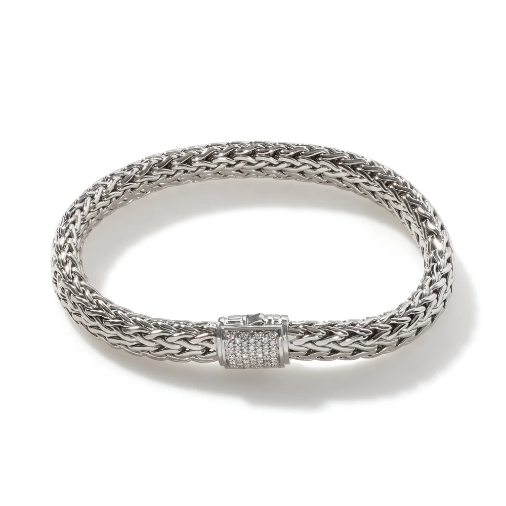 Icon Bracelet, Silver, Diamonds, 7.5MM | John Hardy