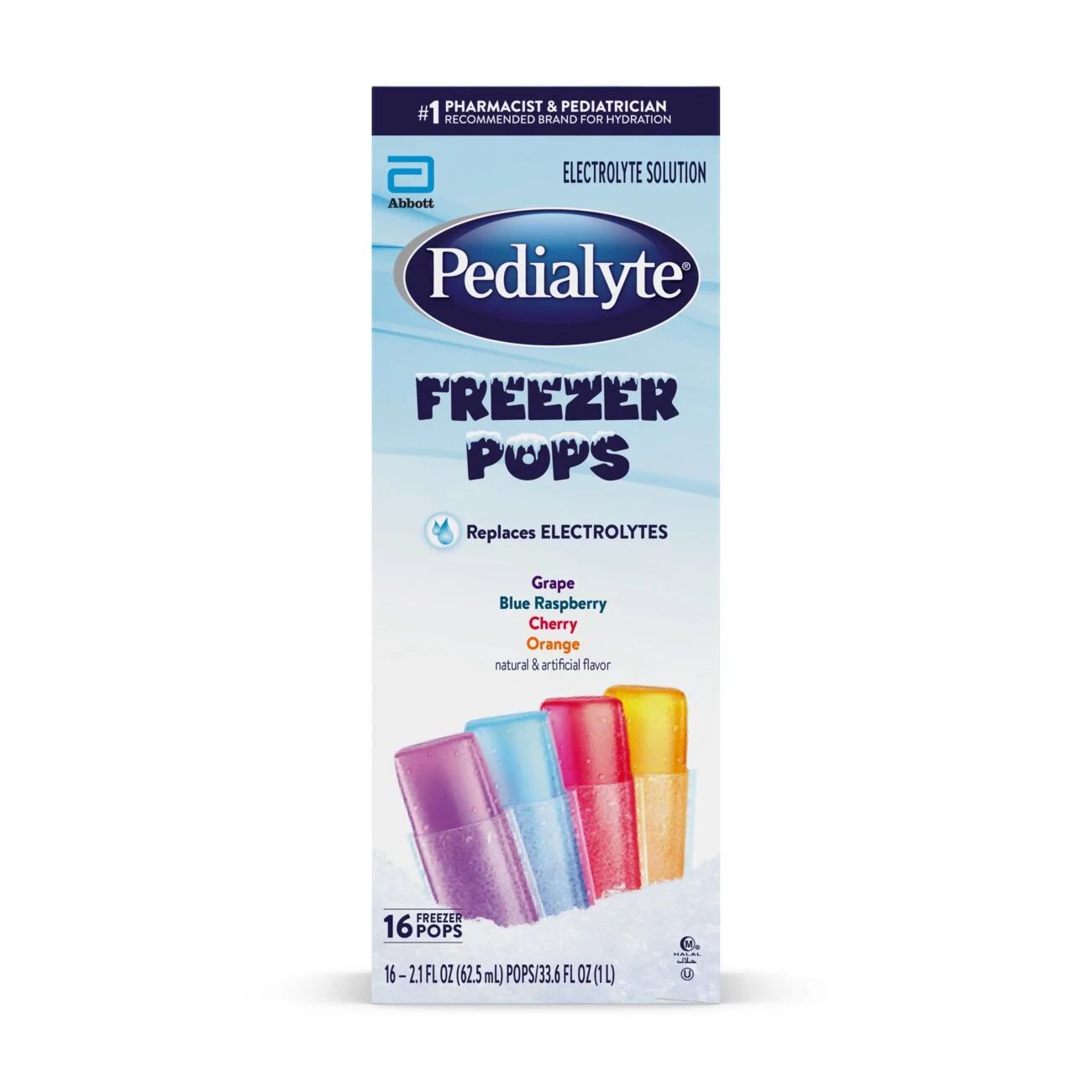 Pedialyte Electrolyte Solution Freezer Pops, Variety Pack, Pack of 16 | Walmart (US)