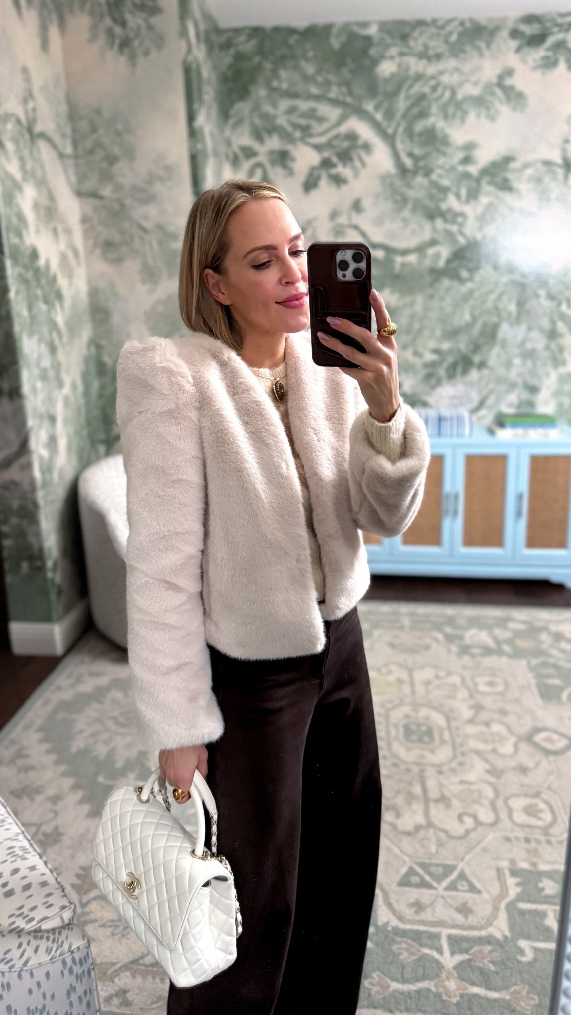 Today’s OOTD. Loving this little faux fur jacket. Suuuuper soft  

#LTKOver40 #LTKWorkwear #LTKSaleAlert