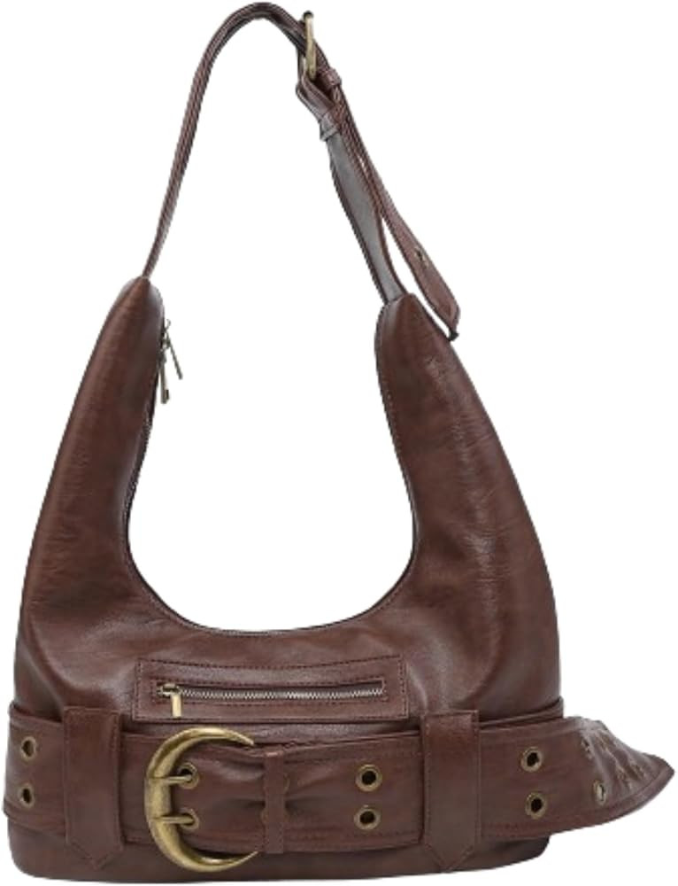 Sunny Beach Women Bag Shoulder Bag Y2K Buckle Strap Rivet Shopping Luxury Female Handbag Bolsas L... | Amazon (US)