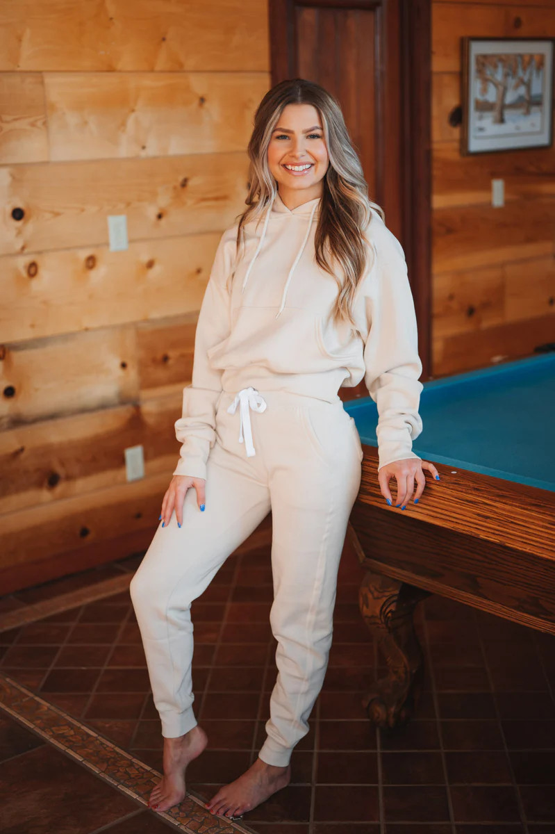 Cozy by the Fire Cream Fleece Joggers | Apricot Lane Boutique