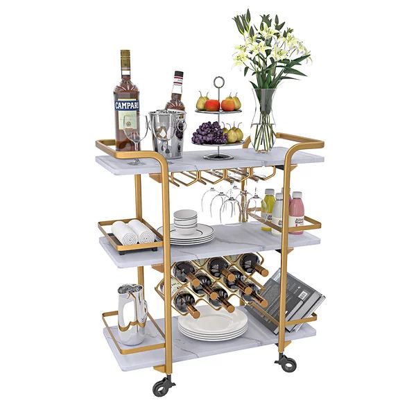 Zadie 31'' Wide Bar Cart with Wine Bottle Storage | Wayfair North America