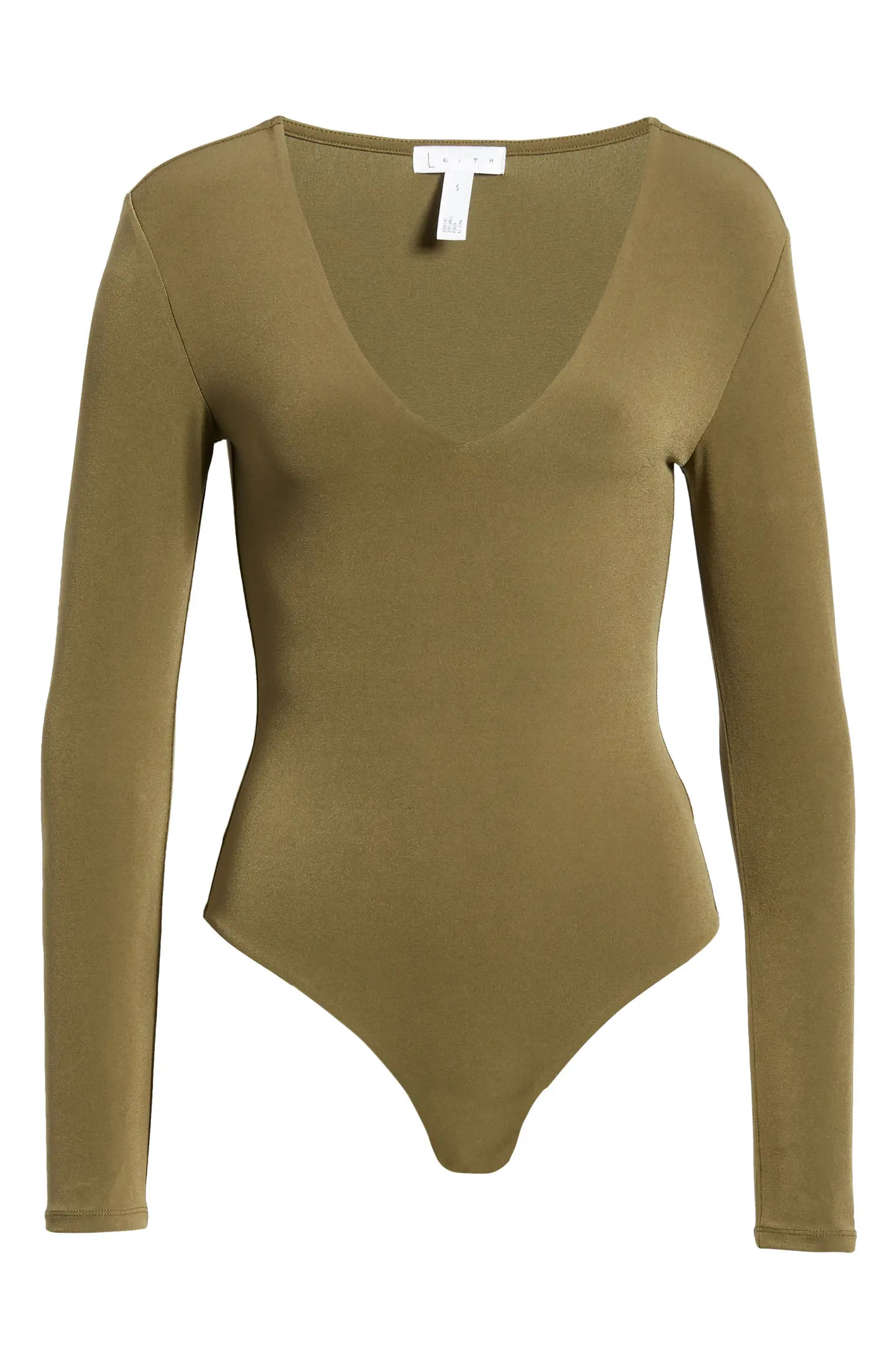 Deep V-Neck Long Sleeve Bodysuit | Nordstrom