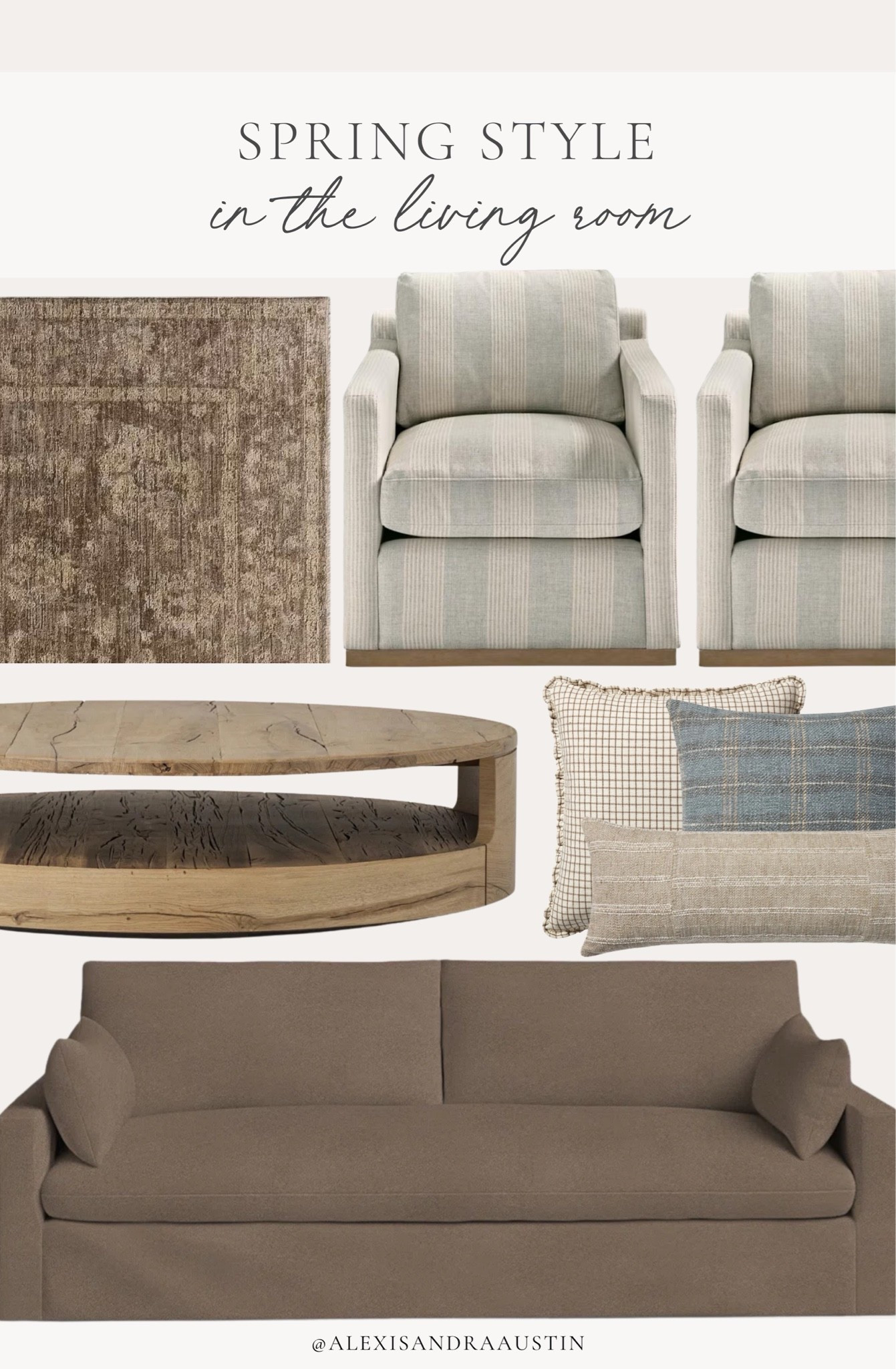Spring style in the living room! Timeless looks to incorpate into any living room with neutral details and soft spring details. 

Home finds, neutral home inspo, furniture favorites, spring refresh, collected style, living room refresh, accent chair, coffee table, upholstered sofa, cozy throw pillow, vintage style area rug, Loloi, Wayfair, Four Hands,

#LTKSeasonal