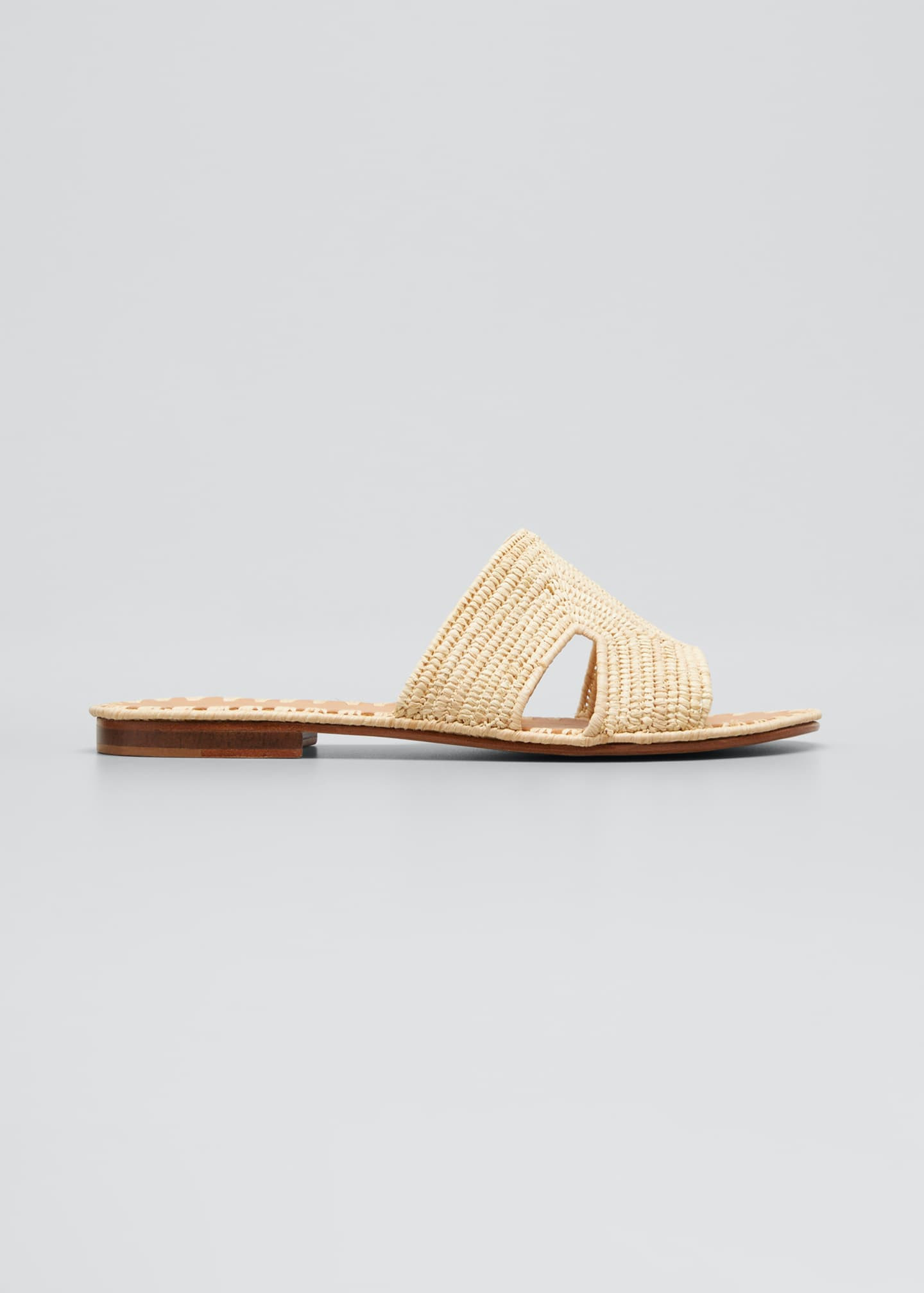 Carrie Forbes Cuadro Raffia Flat Slide Sandals | Bergdorf Goodman