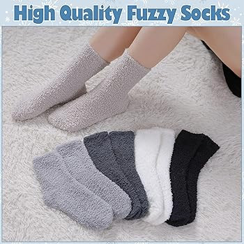 LANLEO 5/6 Pairs Womens Super Soft Fuzzy Plush Warm Winter Home Sleeping Slipper Socks | Amazon (US)
