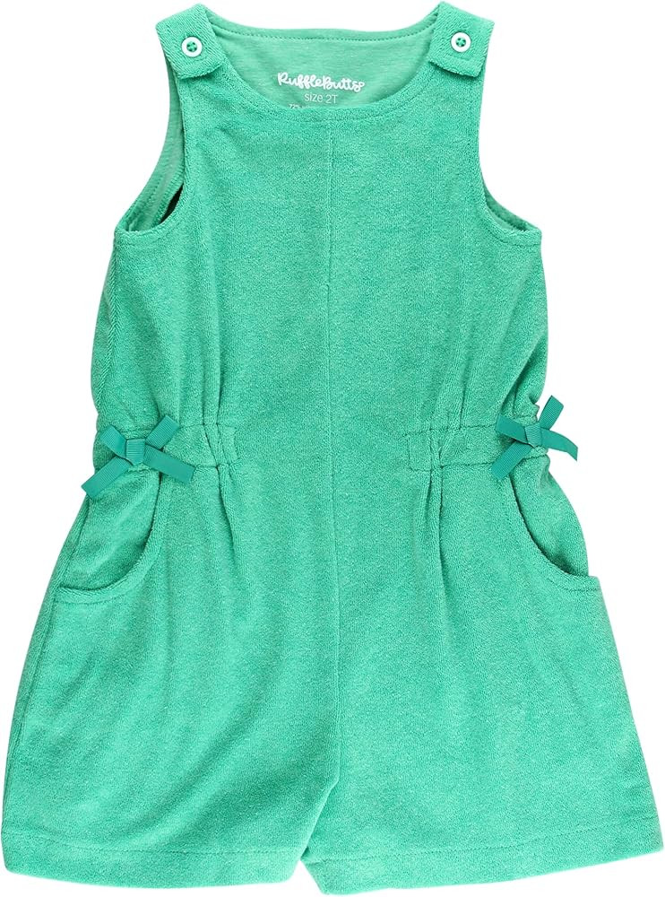 Amazon.com: RuffleButts Girls Terry Cover-Up Romper - Bright Green, 5: Clothing, Shoes & Jewelry | Amazon (US)