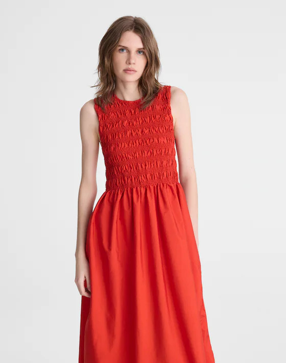 The Embroidered Melody Smocked Midi Dress | Madewell