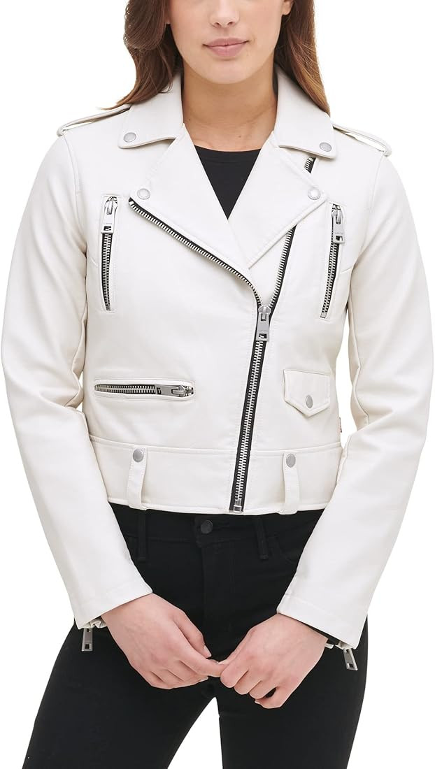 Women's Faux Leather Contemporary Motorcycle Jacket (Standard and Plus) | Amazon (US)