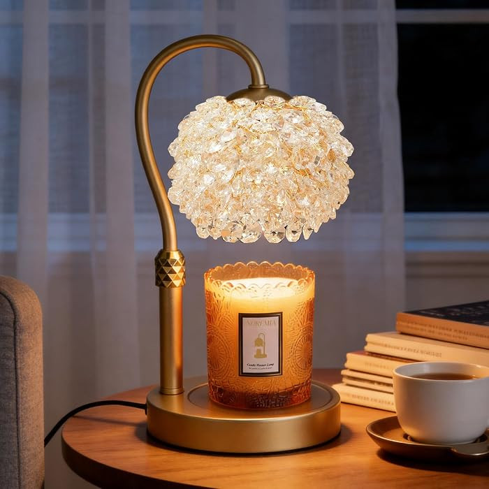 Luxury Crystal Candle Warmer Lamp with Timer & Dimmer | Amazon (US)