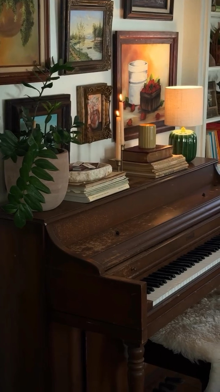 let there be light! cutest little green lamp + candles 🕯️ love how they instantly cozy up the piano wall ✨



#LTKHome