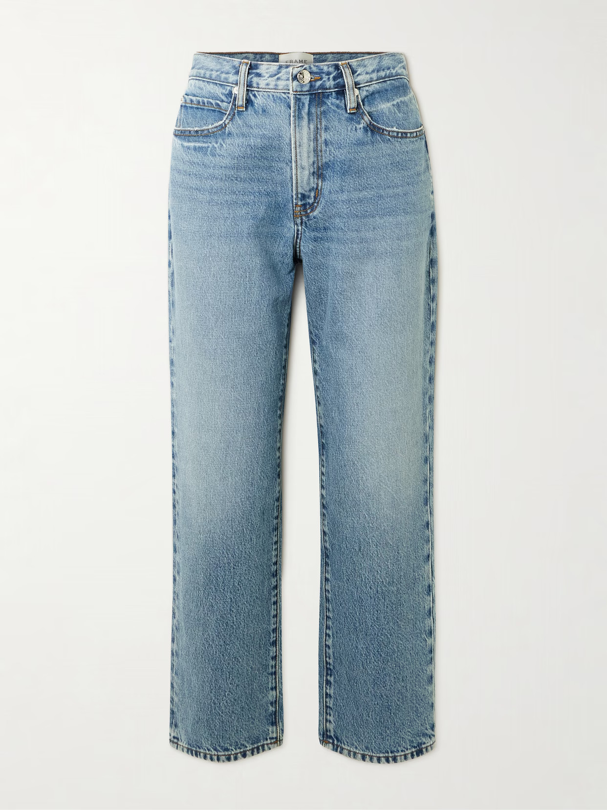 FRAME - The Hang High-rise Straight-leg Jeans - Blue | NET-A-PORTER (US)