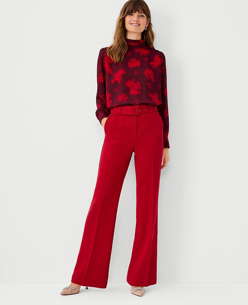 The Petite High Waist Belted Boot Cut Pant | Ann Taylor (US)
