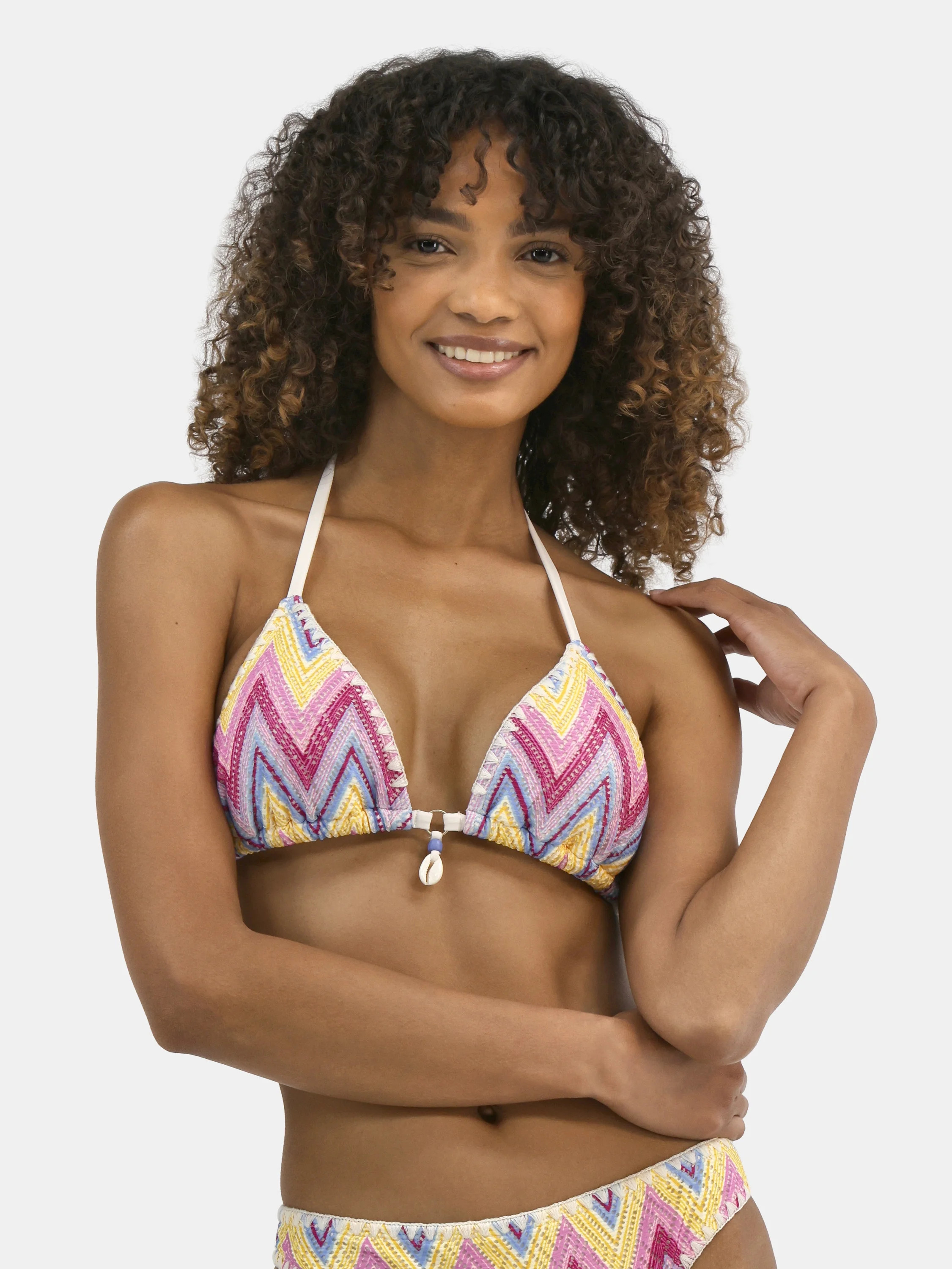 Jessica Simpson Women's Crochet Shell Triangle Bikini Top, Sizes XS-XXL | Walmart (US)
