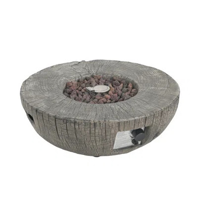 Patio Propane Fire Pit, 30000 BTU MGO Outdoor Fire Bowl with Lava Rocks - Light Grey Weatherproof Design for Backyard Gatherings, No Assembly Required | Wayfair North America