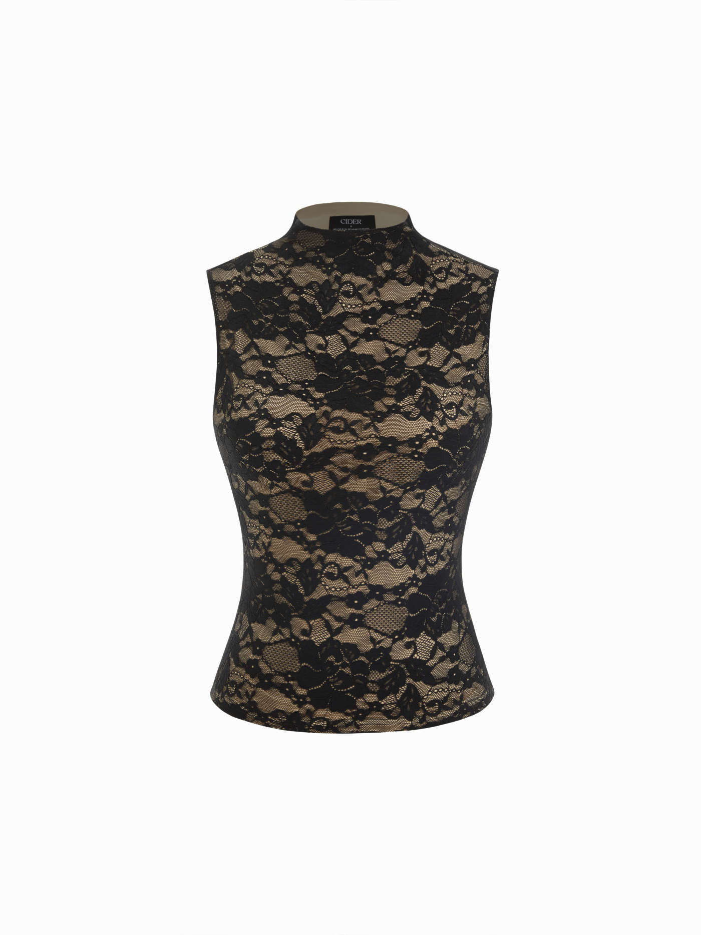 Lace Mandarin Collar Floral See-through Tank Top $27.90Flash Shipping | Cider